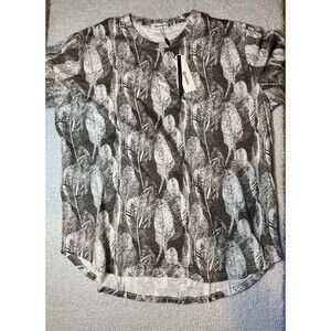 Kuegou Tee Shirt Feathers Brown And Cream Men’s Sz XXL